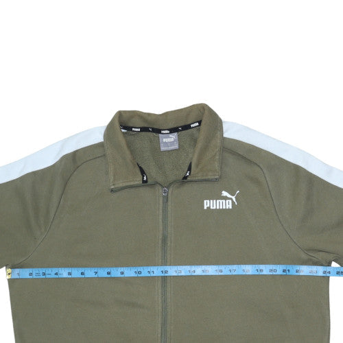 Puma Men's Khaki Track Jacket L Full Zip Athletic Lined