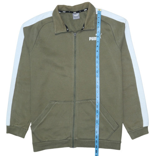 Puma Men's Khaki Track Jacket L Full Zip Athletic Lined