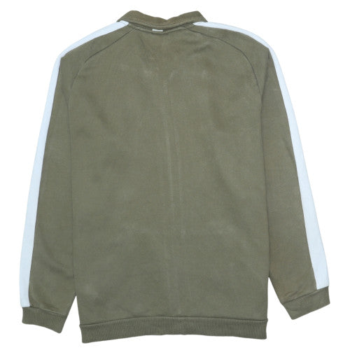 Puma Men's Khaki Track Jacket L Full Zip Athletic Lined