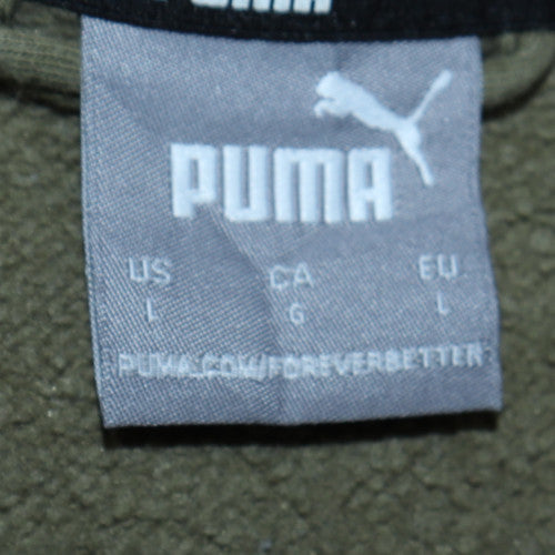 Puma Men's Khaki Track Jacket L Full Zip Athletic Lined