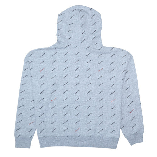 Champion Women Grey Hoodie L 1/4 Zip Logo Print Pullover Sweatshirt