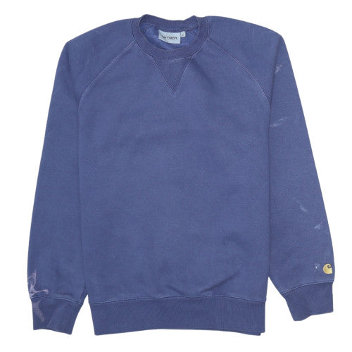 Carhartt Men Blue Crew Neck Pullover Sweatshirt Size S