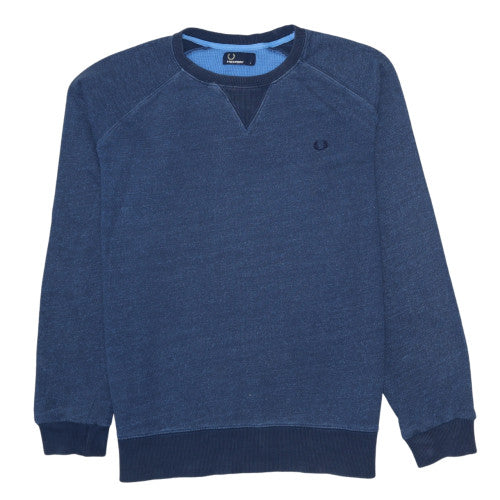 Fred Perry Mens Blue Cotton Crew Neck Pullover Sweatshirt L