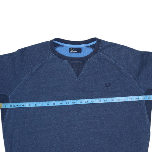 Fred Perry Mens Blue Cotton Crew Neck Pullover Sweatshirt L