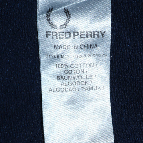 Fred Perry Mens Blue Cotton Crew Neck Pullover Sweatshirt L