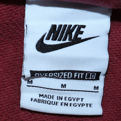 Nike Women’s Burgundy 1/4 Zip Oversized Sweatshirt M Cotton Blend