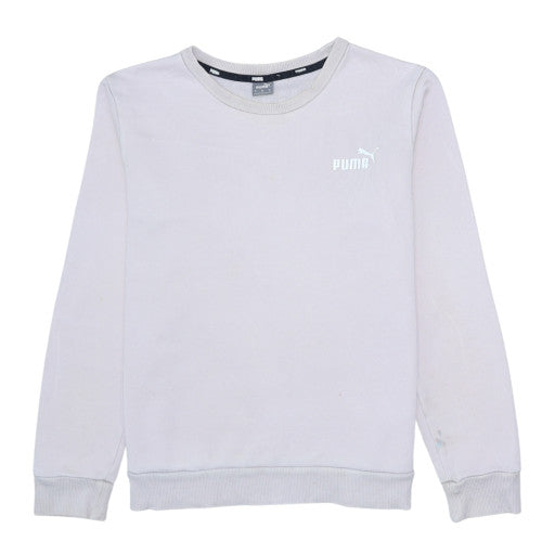 Puma Women Grey Crew Neck Pullover Sweatshirt Size M