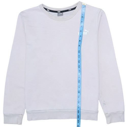 Puma Women Grey Crew Neck Pullover Sweatshirt Size M