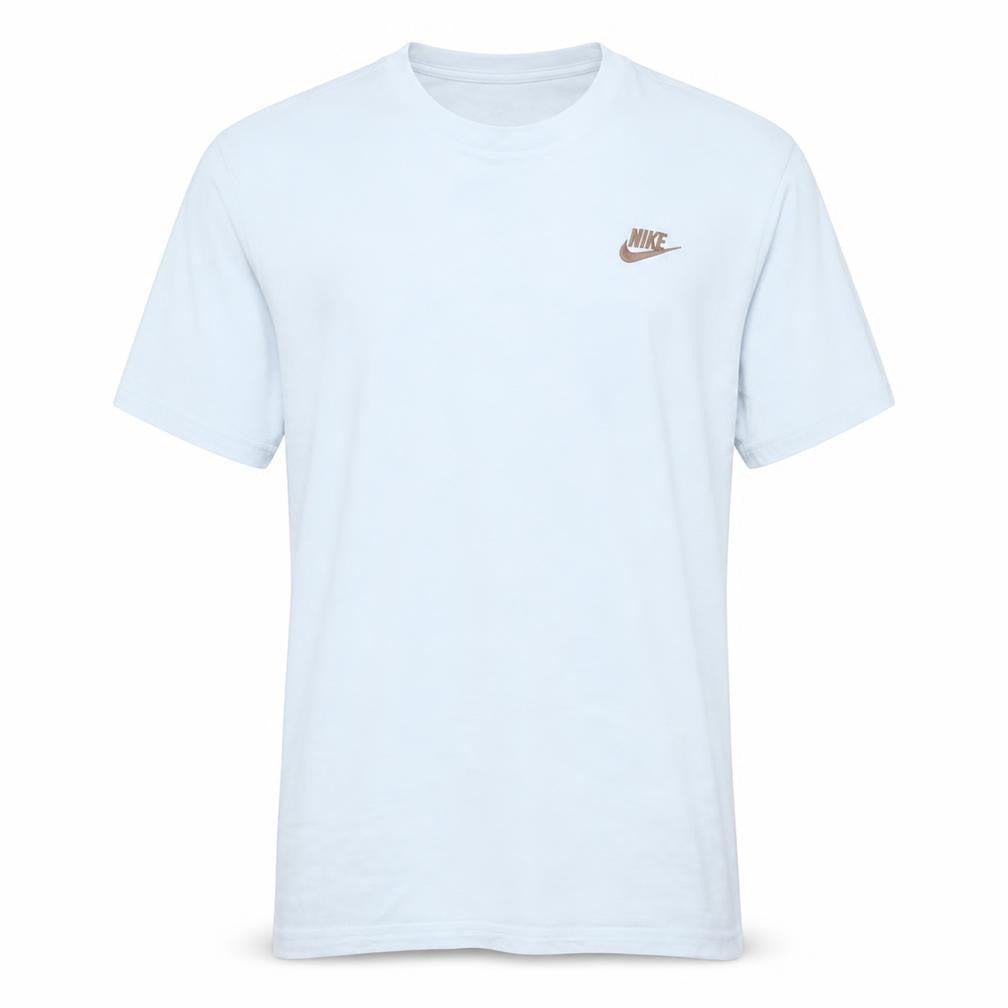 Front view of Nike Men's White Regular Fit Cotton Crew Neck T-Shirt M