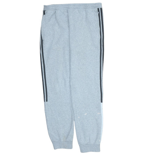 Adidas Men's Grey XL Tapered Sweatpants with Logo