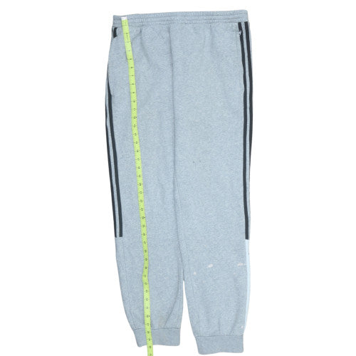 Adidas Men's Grey XL Tapered Sweatpants with Logo