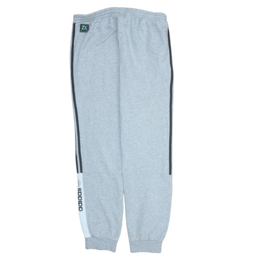 Adidas Men's Grey XL Tapered Sweatpants with Logo