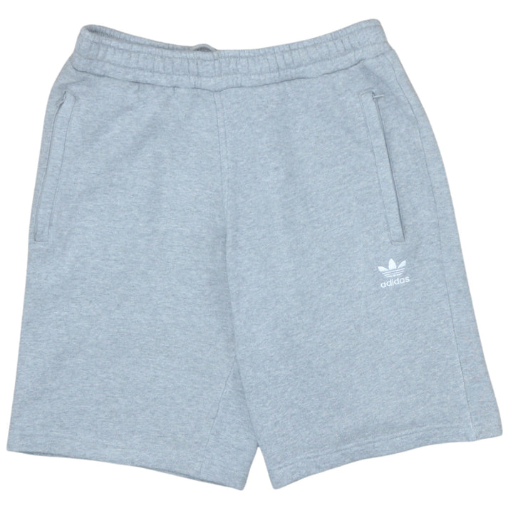Adidas Men's Grey Small Sweat Shorts with Elastic Waist and Pockets