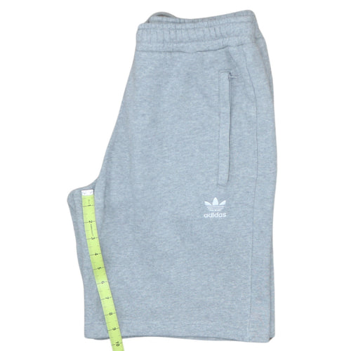 Adidas Men's Grey Small Sweat Shorts with Elastic Waist and Pockets