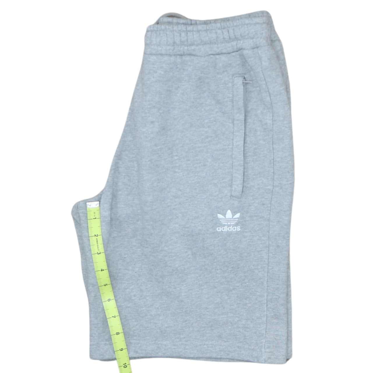 Adidas Men's Grey Small Sweat Shorts with Elastic Waist and Pockets