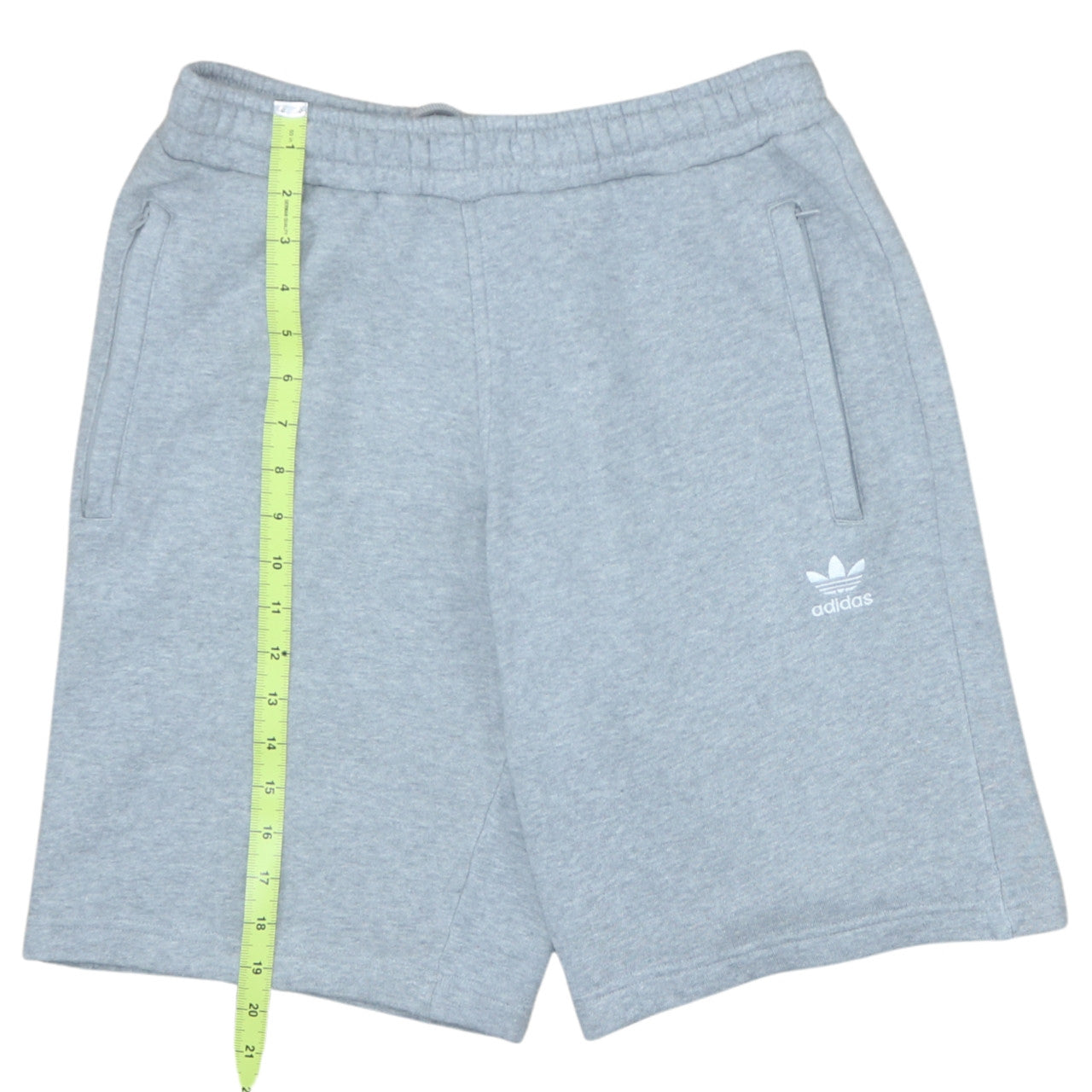 Adidas Men's Grey Small Sweat Shorts with Elastic Waist and Pockets