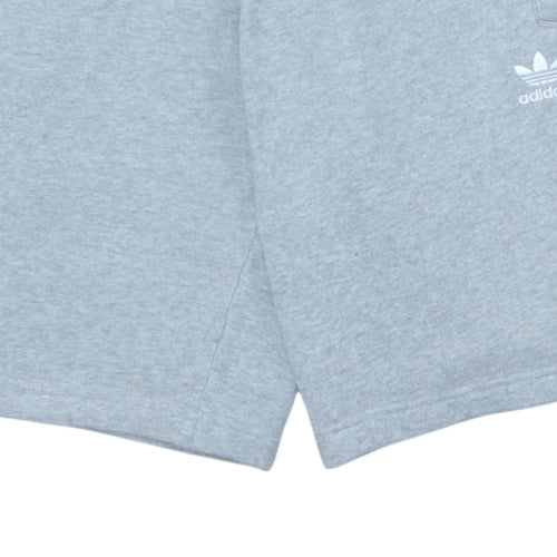 Adidas Men's Grey Small Sweat Shorts with Elastic Waist and Pockets