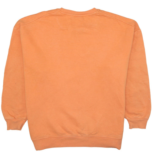 Disney Mickey Mouse Orange Sweatshirt Women Small 10/12 Graphic Pullover
