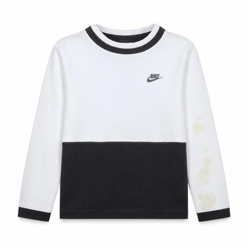 Nike Boys White & Black Long Sleeve Sweatshirt L 147-158cm Crew Neck