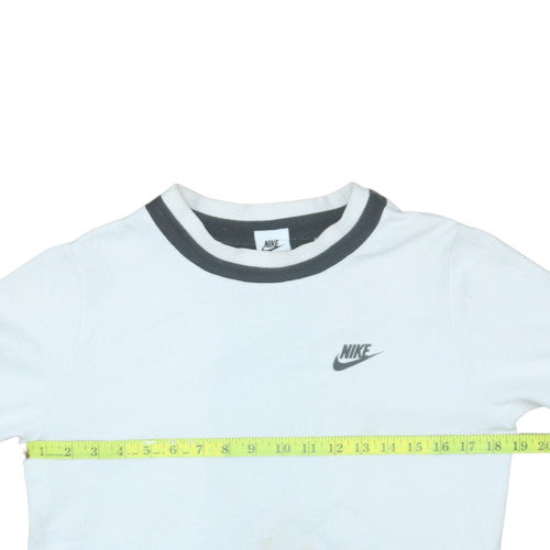 Nike Boys White & Black Long Sleeve Sweatshirt L 147-158cm Crew Neck