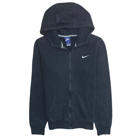 Nike Men Blue Full Zip Hoodie S Regular Fleece Cotton Blend