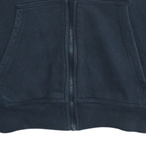 Nike Men Blue Full Zip Hoodie S Regular Fleece Cotton Blend