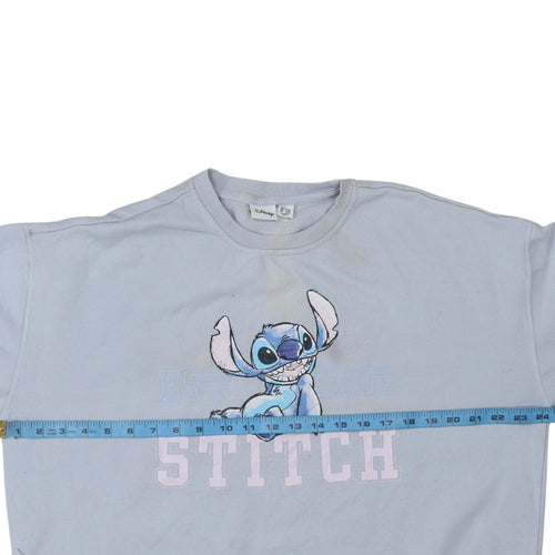 Primark Disney Women's Blue Stitch Sweatshirt Size L 14/16 Pullover