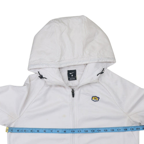 Nike Men's White Full Zip Hooded Sports Jacket Size S