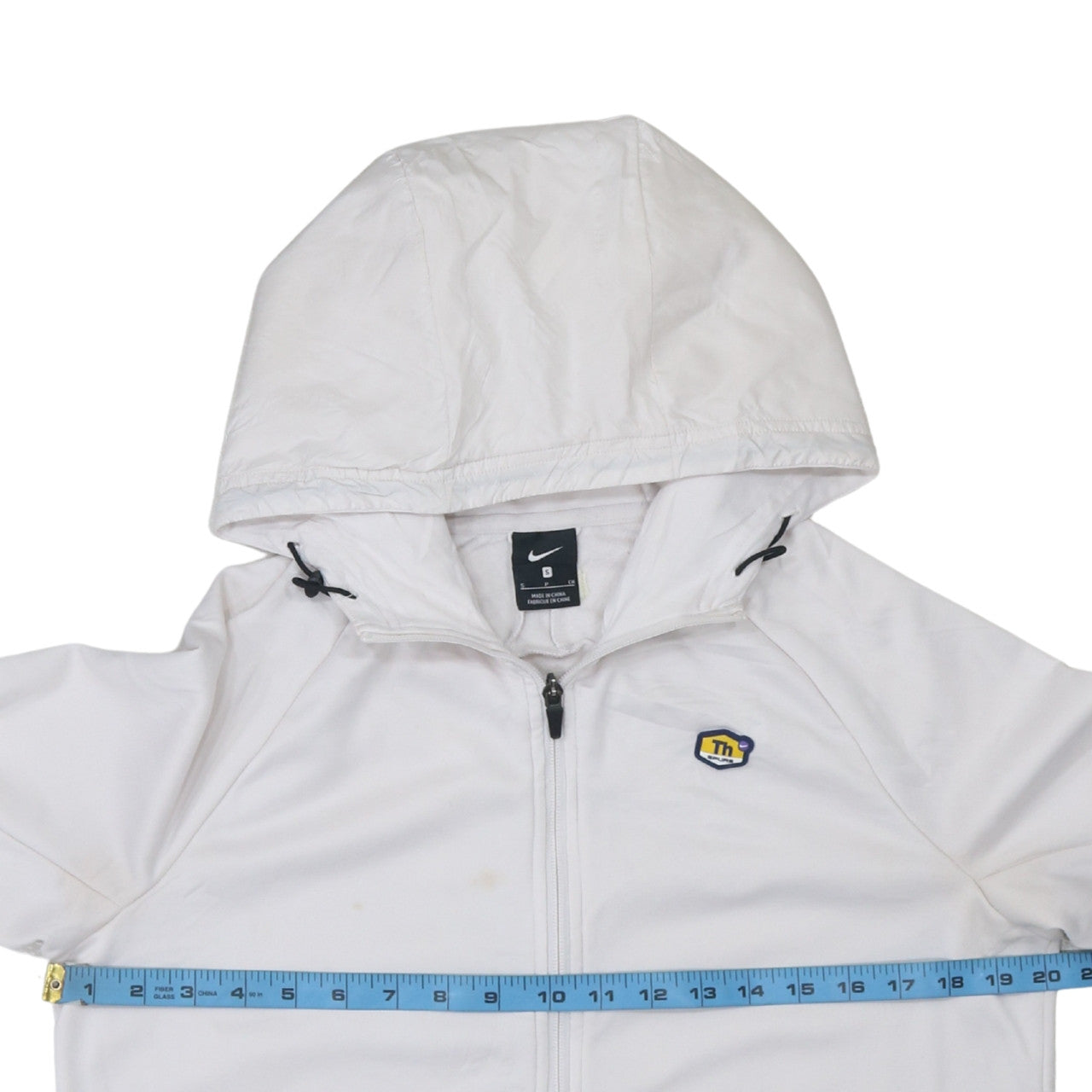 Nike Men's White Full Zip Hooded Sports Jacket Size S