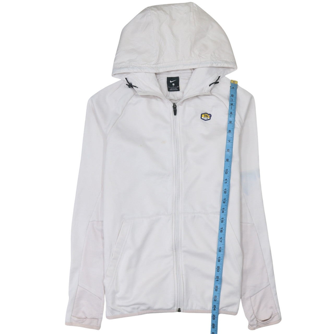 Nike Men's White Full Zip Hooded Sports Jacket Size S