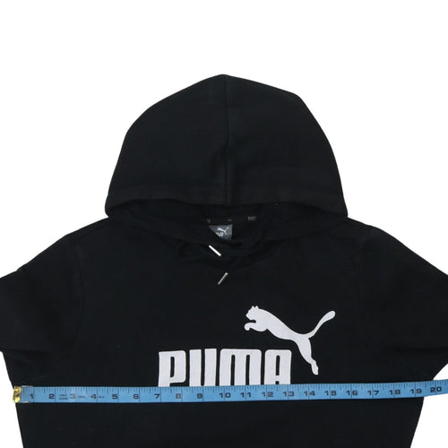 Puma Womens Black Size 10 Pullover Hoodie Sweatshirt with Logo
