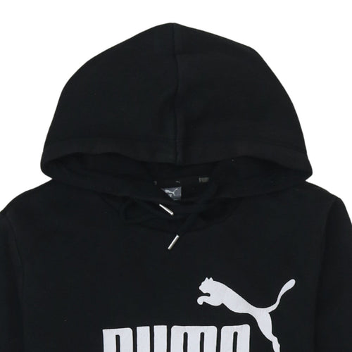 Puma Womens Black Size 10 Pullover Hoodie Sweatshirt with Logo
