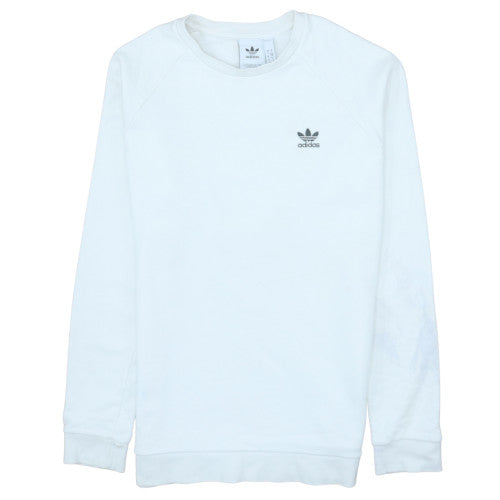 Adidas Men's White Crew Neck Sweatshirt Size S Pullover Logo Sportswear
