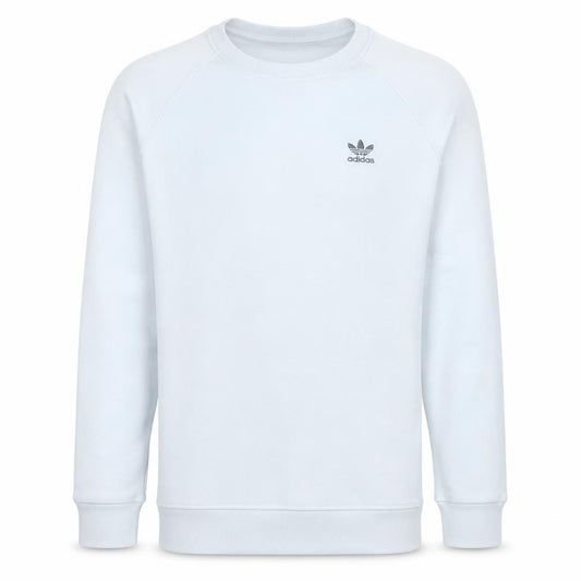 Front view of Adidas Men's White Crew Neck Sweatshirt, size S, Pullover Logo Sportswear