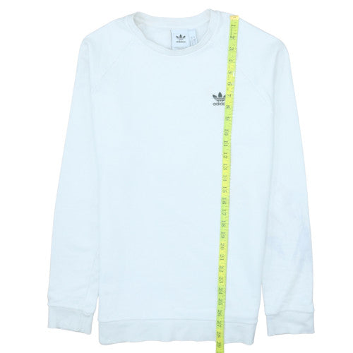 Adidas Men's White Crew Neck Sweatshirt Size S Pullover Logo Sportswear