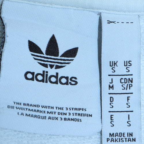 Adidas Men's White Crew Neck Sweatshirt Size S Pullover Logo Sportswear