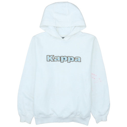 Kappa Mens White Small Pullover Hoodie Fleece Graphic Print