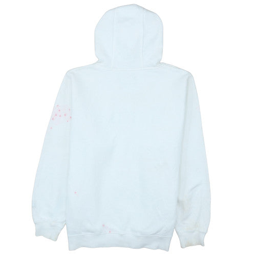 Kappa Mens White Small Pullover Hoodie Fleece Graphic Print
