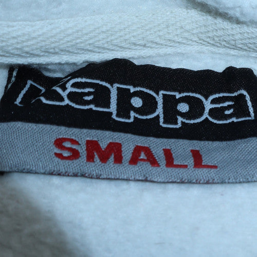 Kappa Mens White Small Pullover Hoodie Fleece Graphic Print