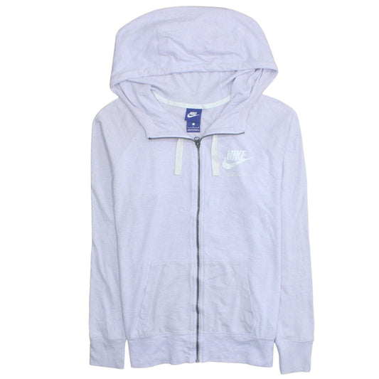 Nike Women’s Light Grey Full Zip Hoodie Size L Cotton Blend