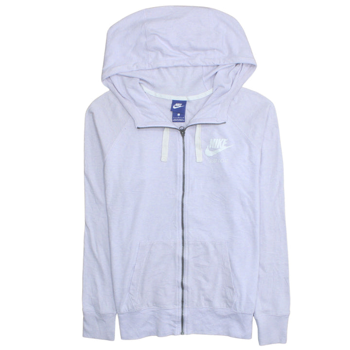Nike Women’s Light Grey Full Zip Hoodie Size L Cotton Blend