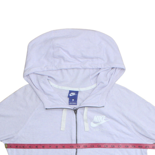 Nike Women’s Light Grey Full Zip Hoodie Size L Cotton Blend