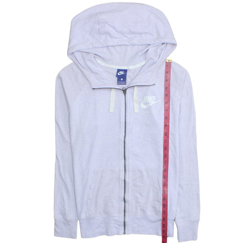 Nike Women’s Light Grey Full Zip Hoodie Size L Cotton Blend