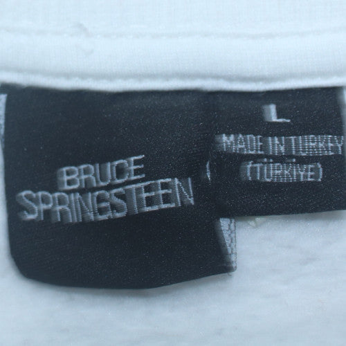Bruce Springsteen White Women's L Sweatshirt Crew Neck Vintage Band Print