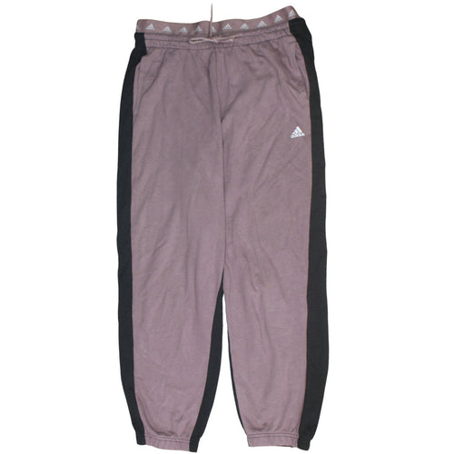 Adidas Womens XL Mauve Black Jogger Sweatpants Elastic Waistband