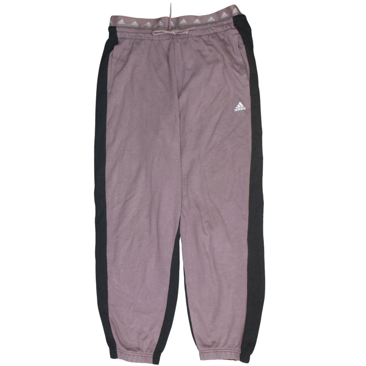 Adidas Womens XL Mauve Black Jogger Sweatpants Elastic Waistband