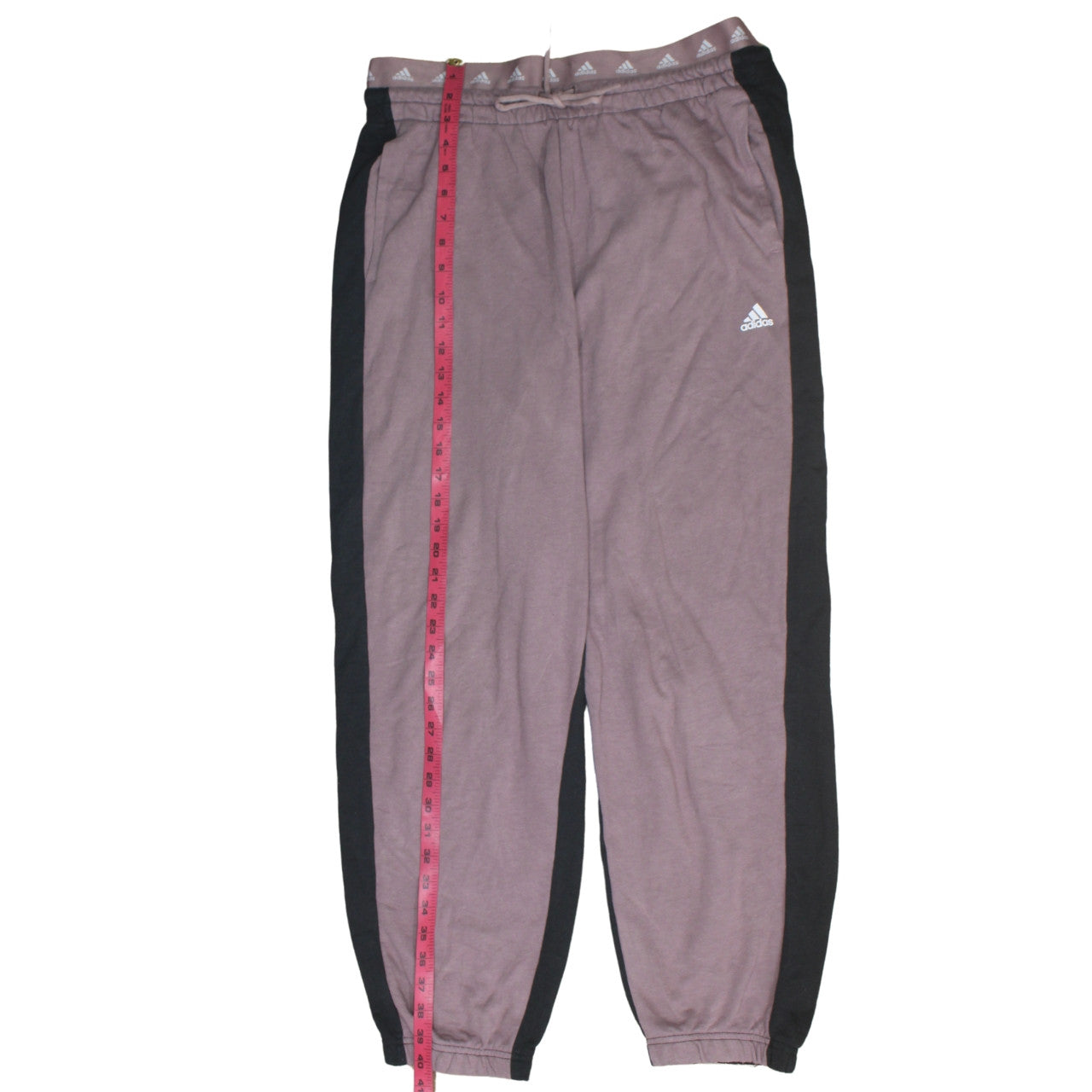 Adidas Womens XL Mauve Black Jogger Sweatpants Elastic Waistband
