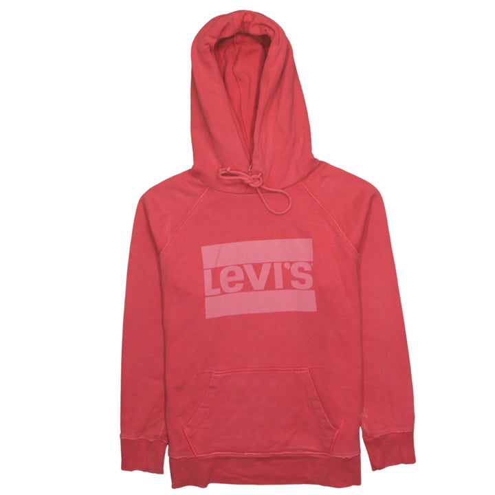 Levi's Womens Pink Pullover Hoodie M Logo Print Cotton Sweatshirt