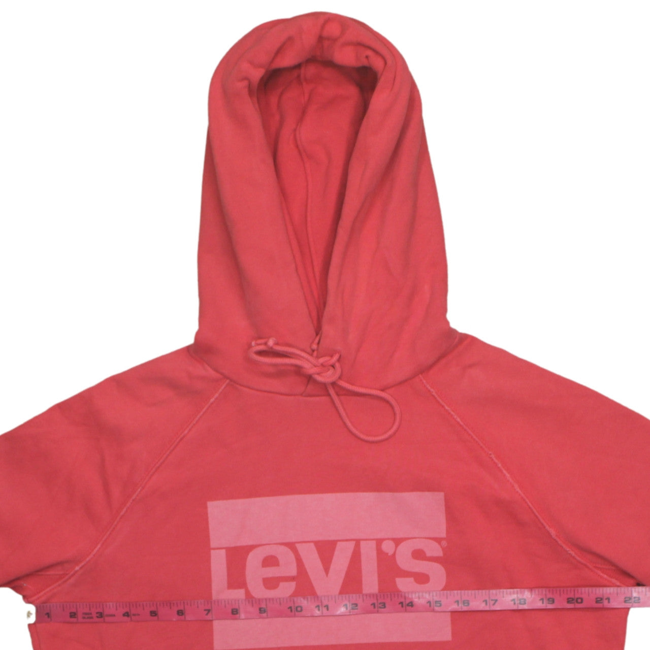 Levi's Womens Pink Pullover Hoodie M Logo Print Cotton Sweatshirt