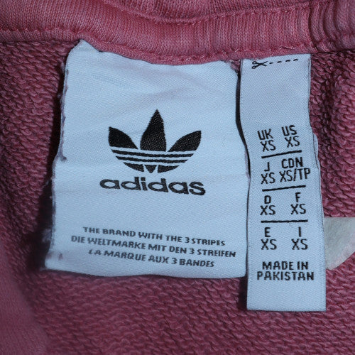 Adidas Women Pink XS Pullover Hoodie Cotton Casual Lined